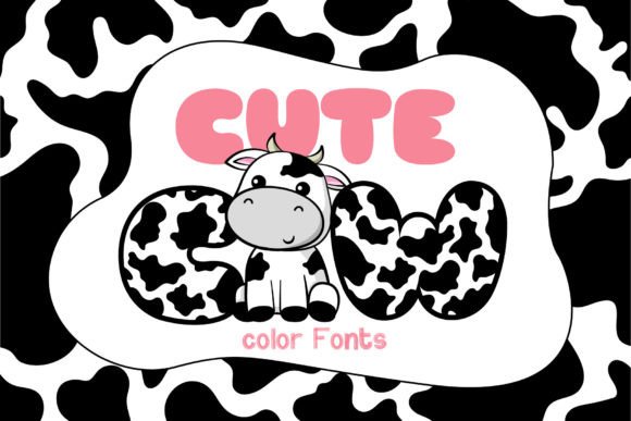 Cute Cow: A Colorful Font for Whimsical Design Projects