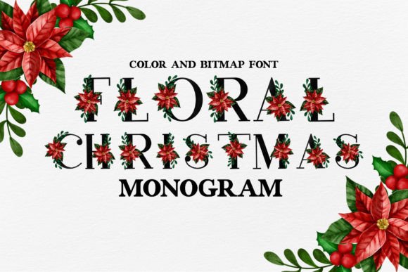 Floral Christmas: Watercolor Monograms for Festive Designs