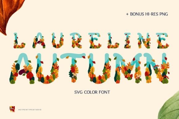 Laureline Autumn: A Floral Color Font for Seasonal Designs